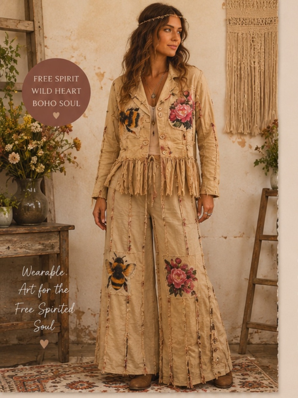 A Rare Bird BUMBLE BEE ROSE JACKET Gorgeous Wearable Art